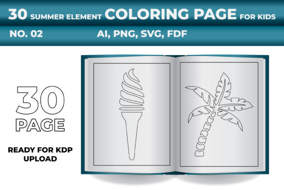 Download Kdp Summer Coloring Page Svg Set for Kid - Premium Resources