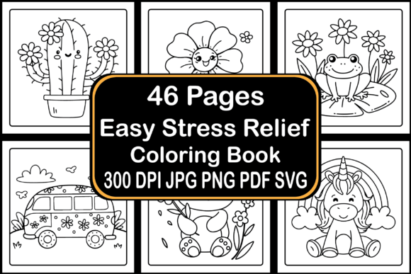 Download Easy Stress Relief Coloring Book - Stress Collection