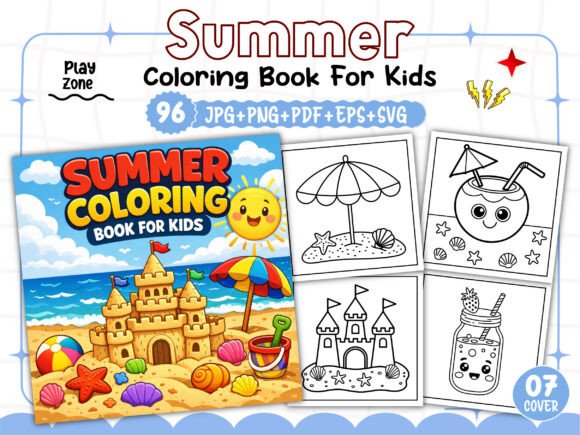 Download KDP - SUMMER COLORING PAGES for KIDS - Premium Resources